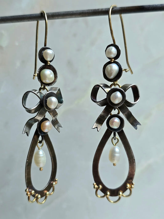 Eleonore Transformable Gold and Silver Pearl Earrings