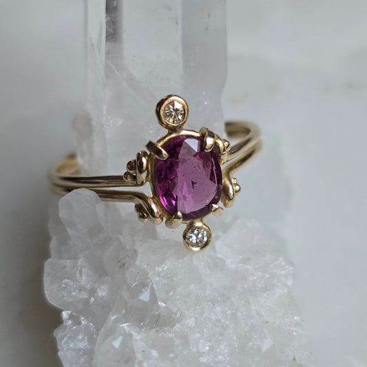 Bacchante Grape Garnet and Diamond Ring