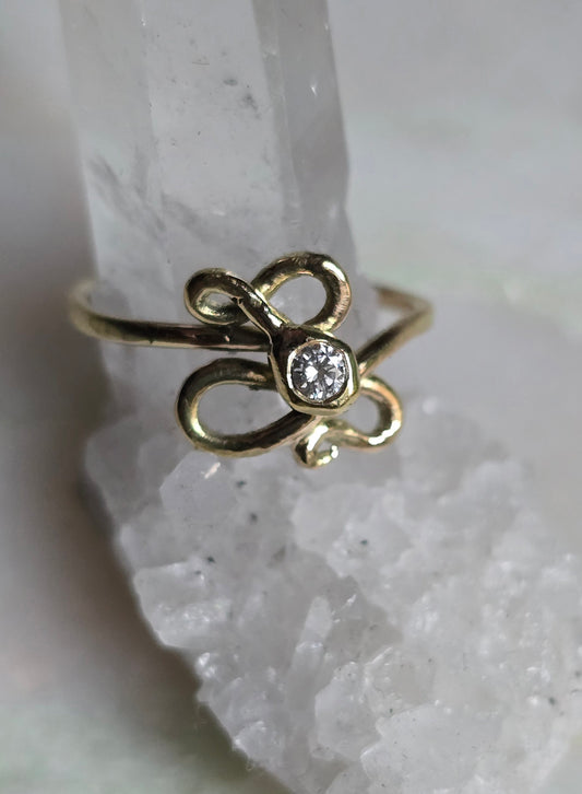Cleo Diamond Snake Ring