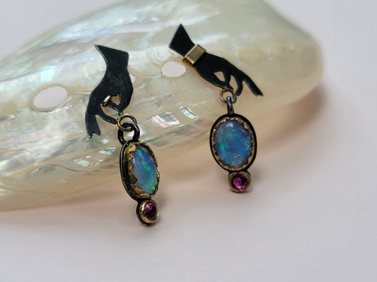 Offering Opal and Ruby Earrings