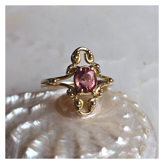 Peach Blossom Pink Tourmaline Ring