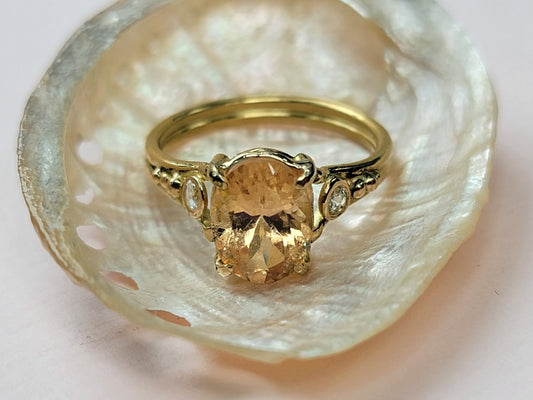 Peach Season Mahenge Garnet Ring