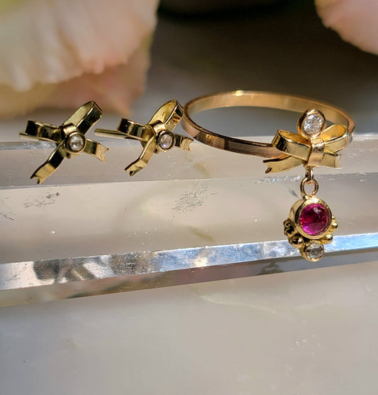 Petite Antoinette Ruby Charm Ring