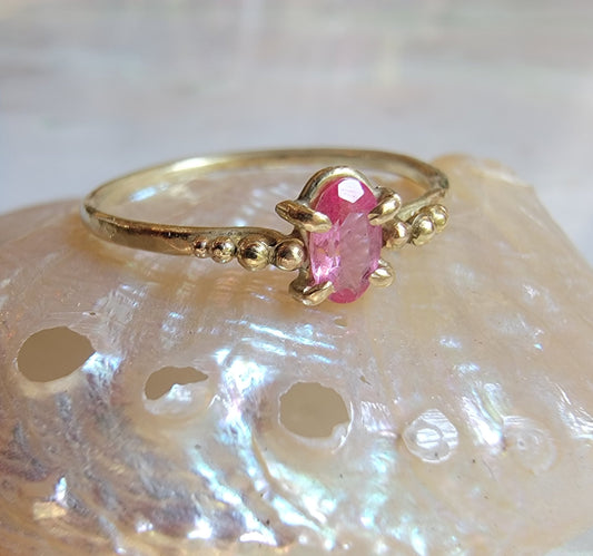 Petit Four Bright Pink Tourmaline Ring