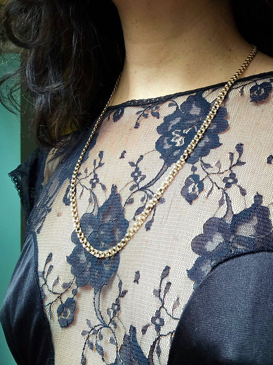 Vintage Russian 14k Rose Gold Flat Link Chain