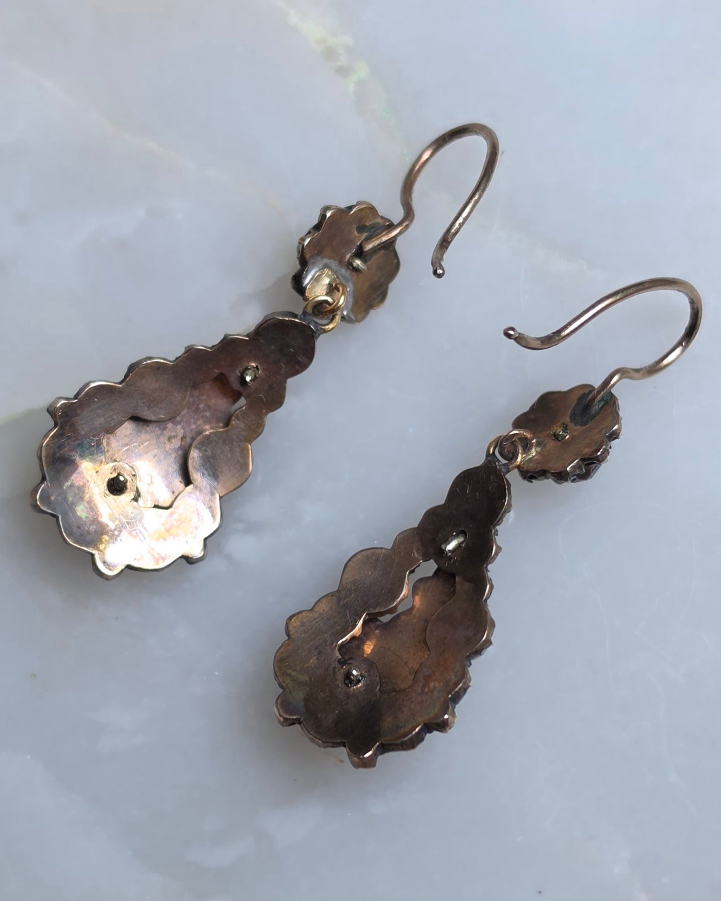 Antique Victorian Bohemian Garnet Teardrop Earrings