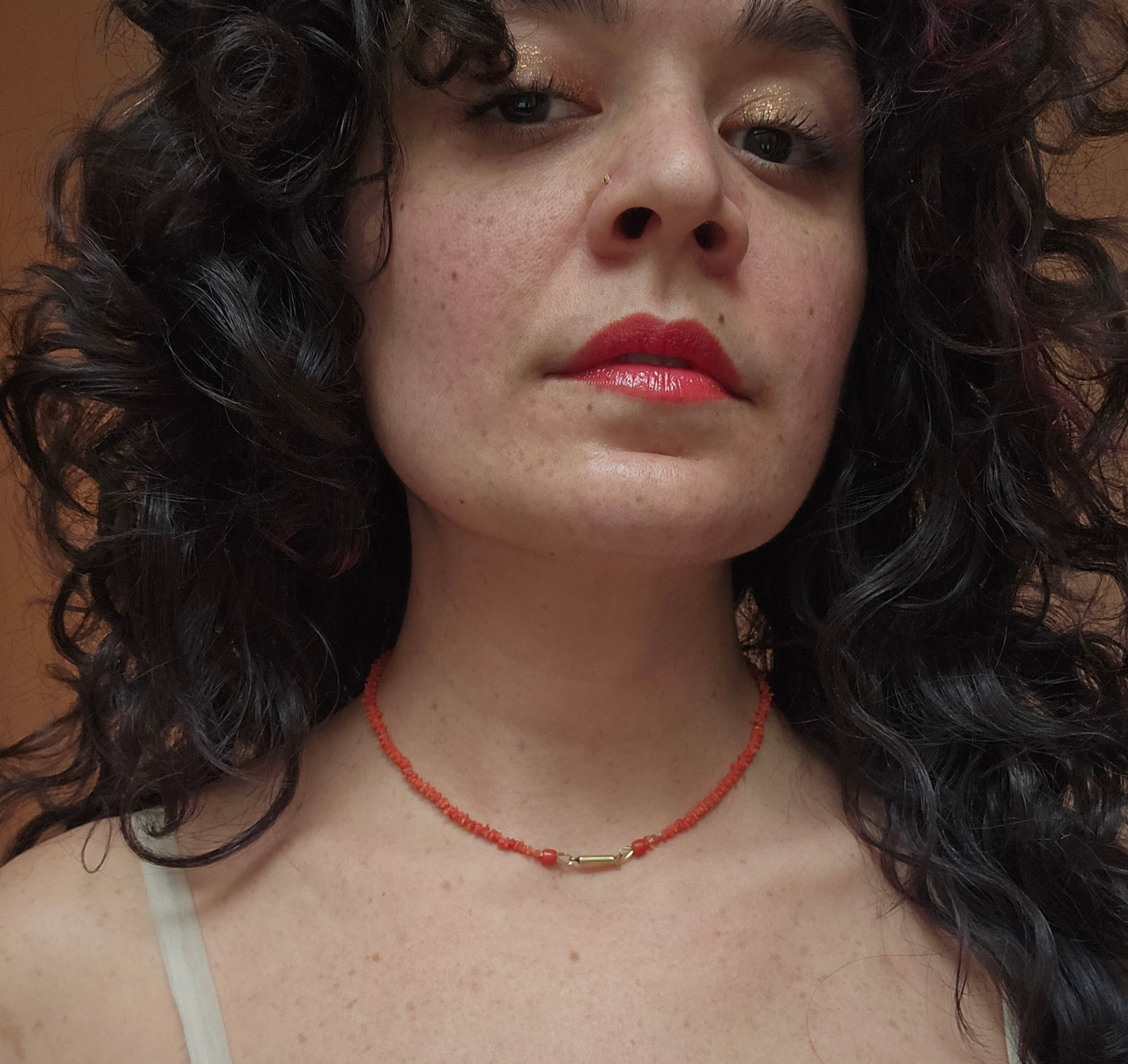 Antique Georgian Coral "Rolling Pin" Bead Necklace