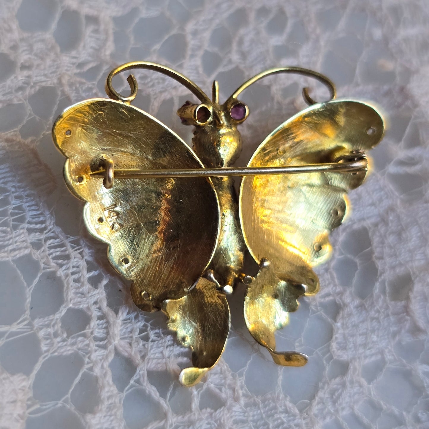 Vintage 20th Century 14k Gold Butterfly Pin