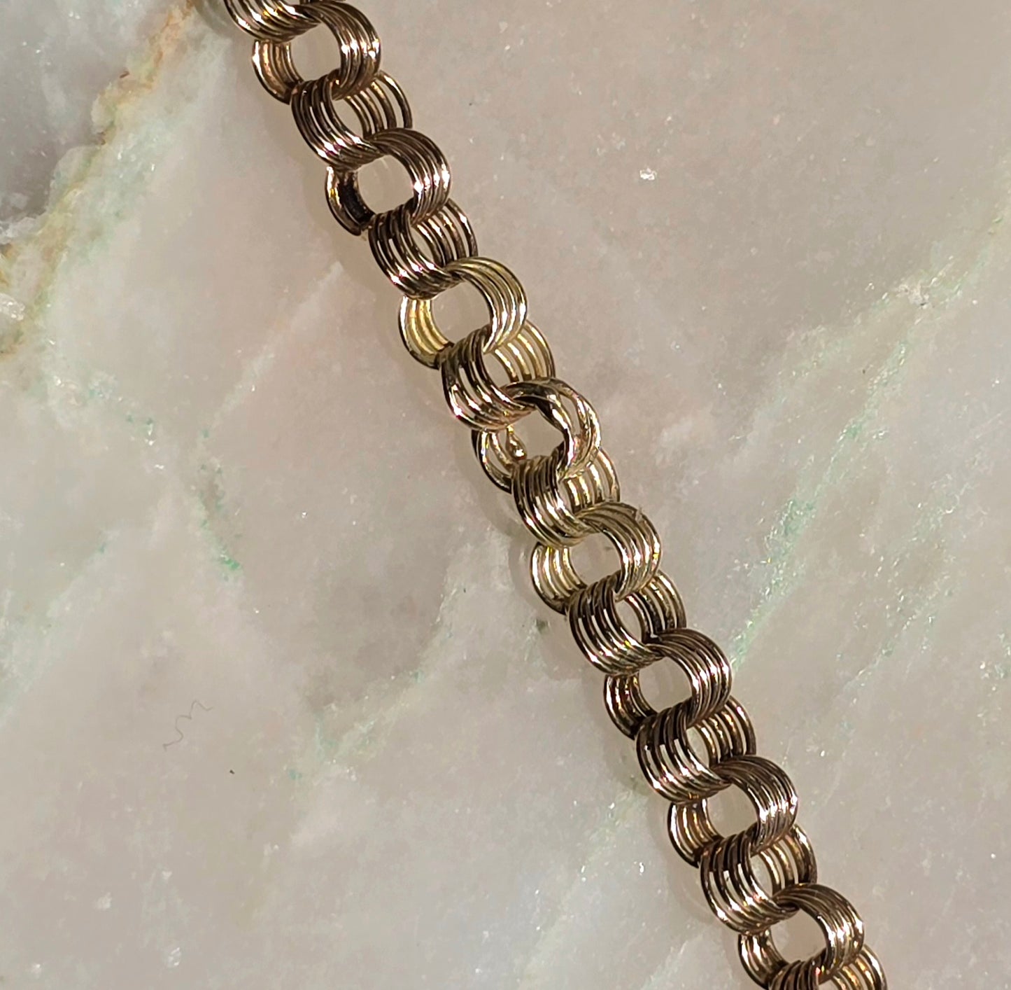 Vintage Russian 14k Rose Gold Flat Link Chain