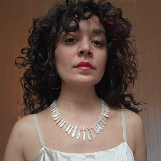 Antique Victorian Mother of Pearl "Pickets and Berries" Necklace