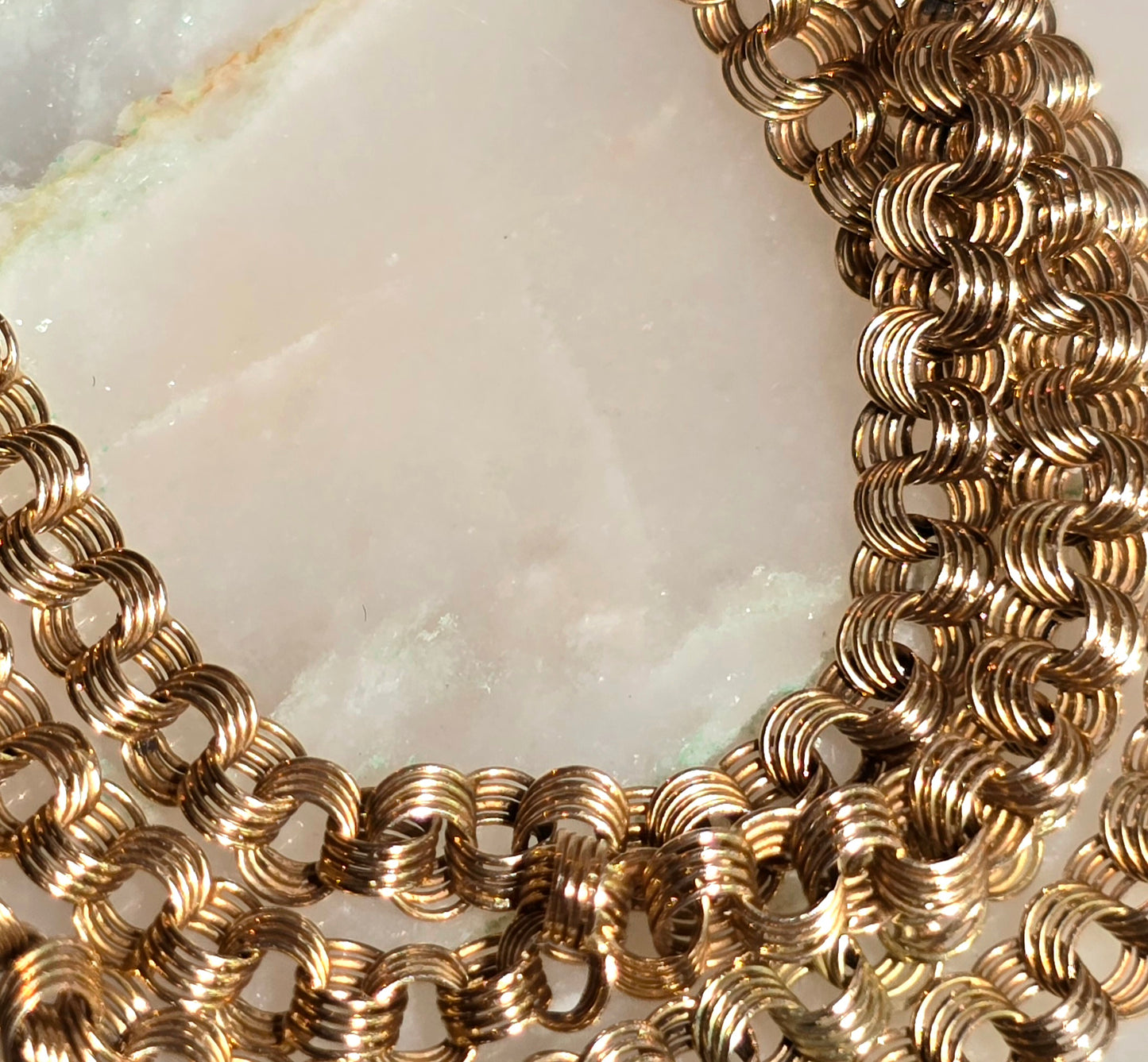 Vintage Russian 14k Rose Gold Flat Link Chain