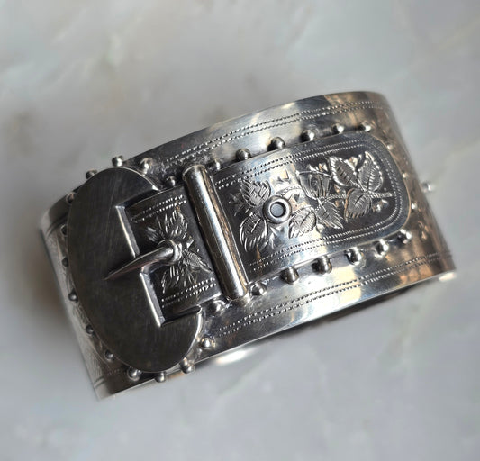 Antique Victorian Silver Buckle Bracelet