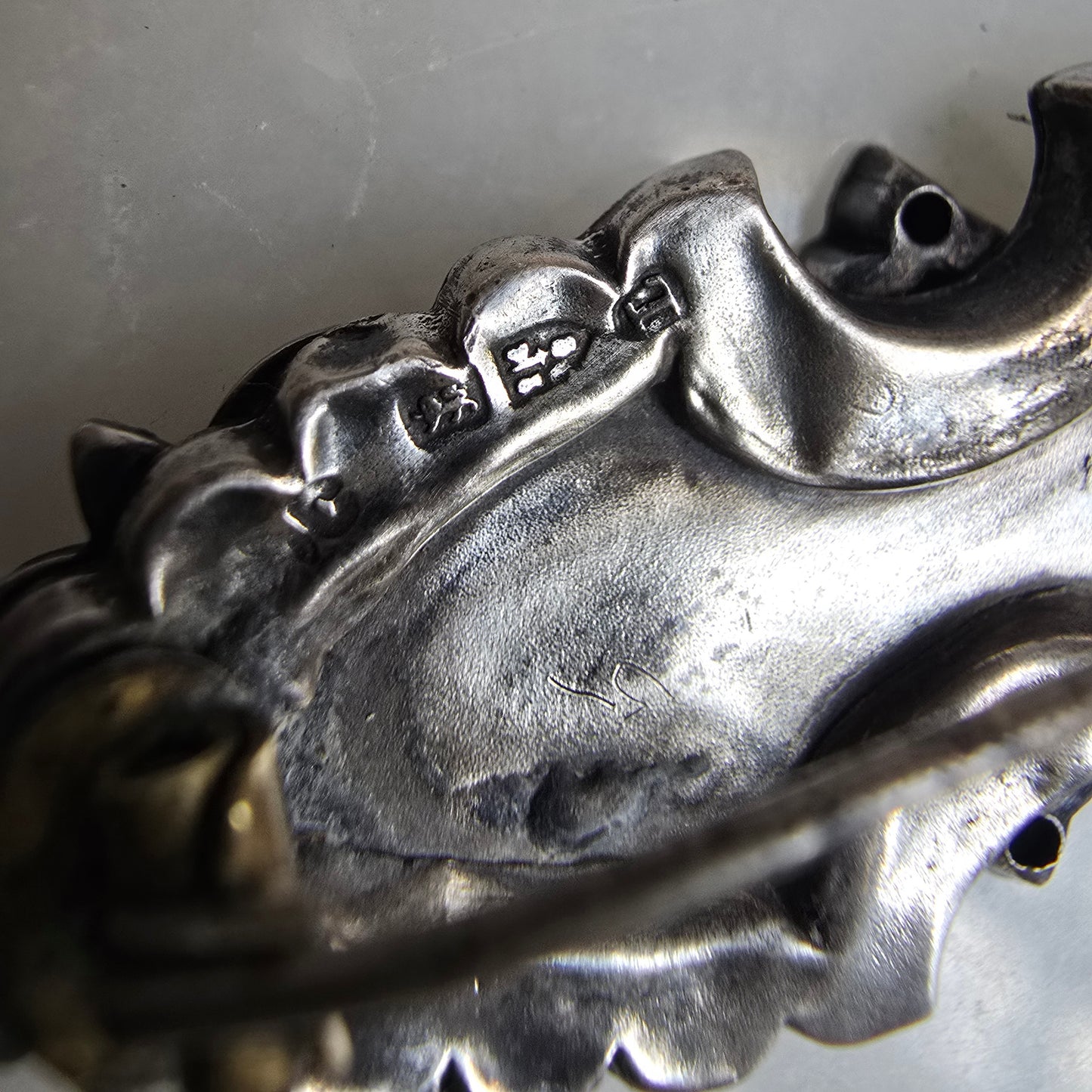 Antique Victorian Silver And Two Tone Gold Sweetheart Pin