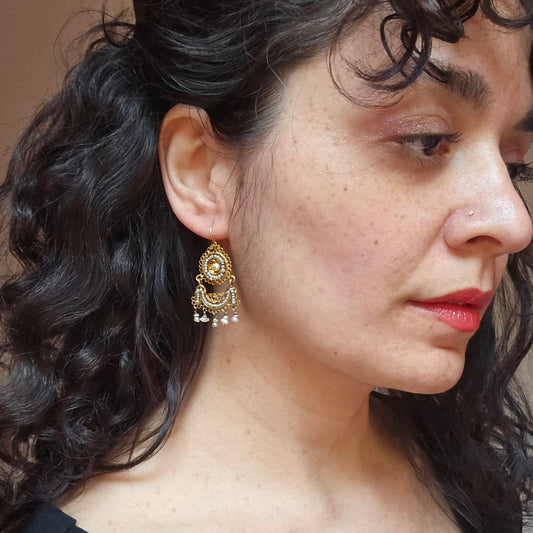 Antique Seed Pearl Garland Earrings