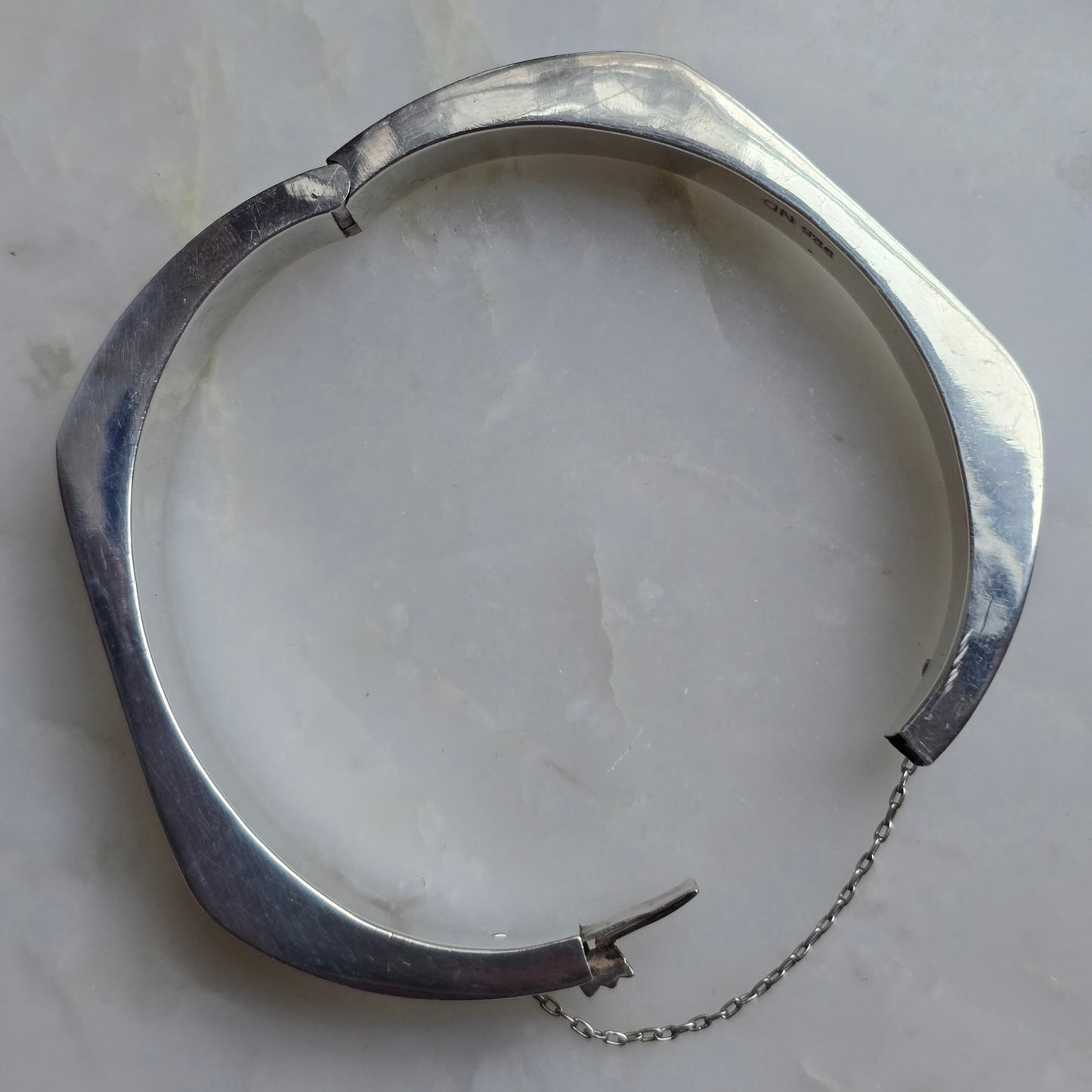 Vintage Victorian Revival Silver Bangle