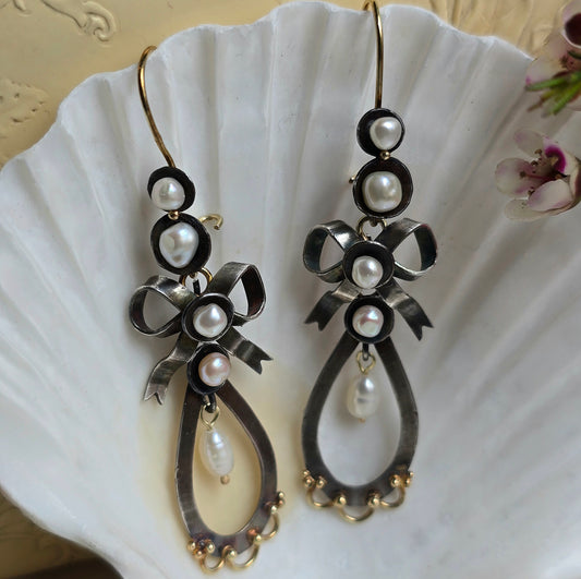 Eleonore Transformable Gold and Silver Pearl Earrings