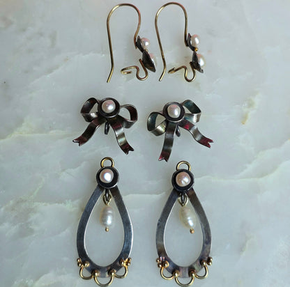 Eleonore Transformable Gold and Silver Pearl Earrings