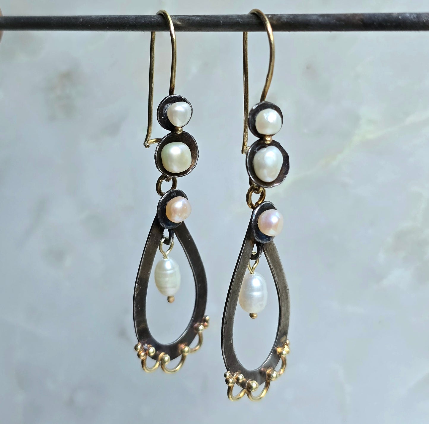 Eleonore Transformable Gold and Silver Pearl Earrings