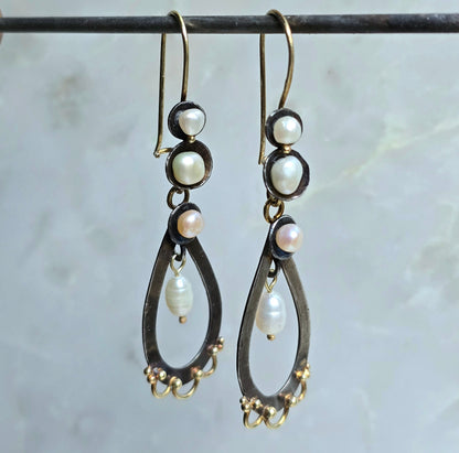 Eleonore Transformable Gold and Silver Pearl Earrings