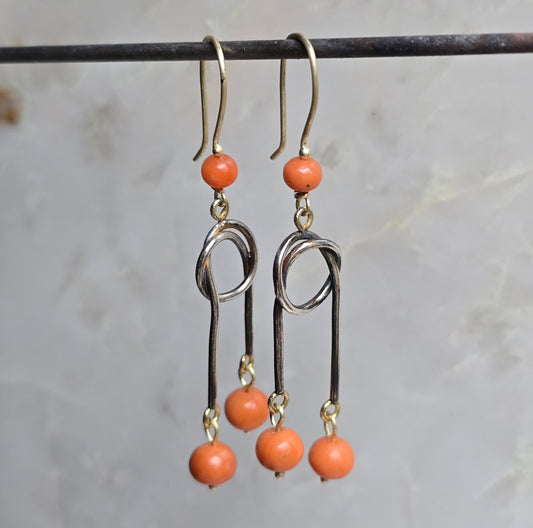 Coral Love Knot Earrings