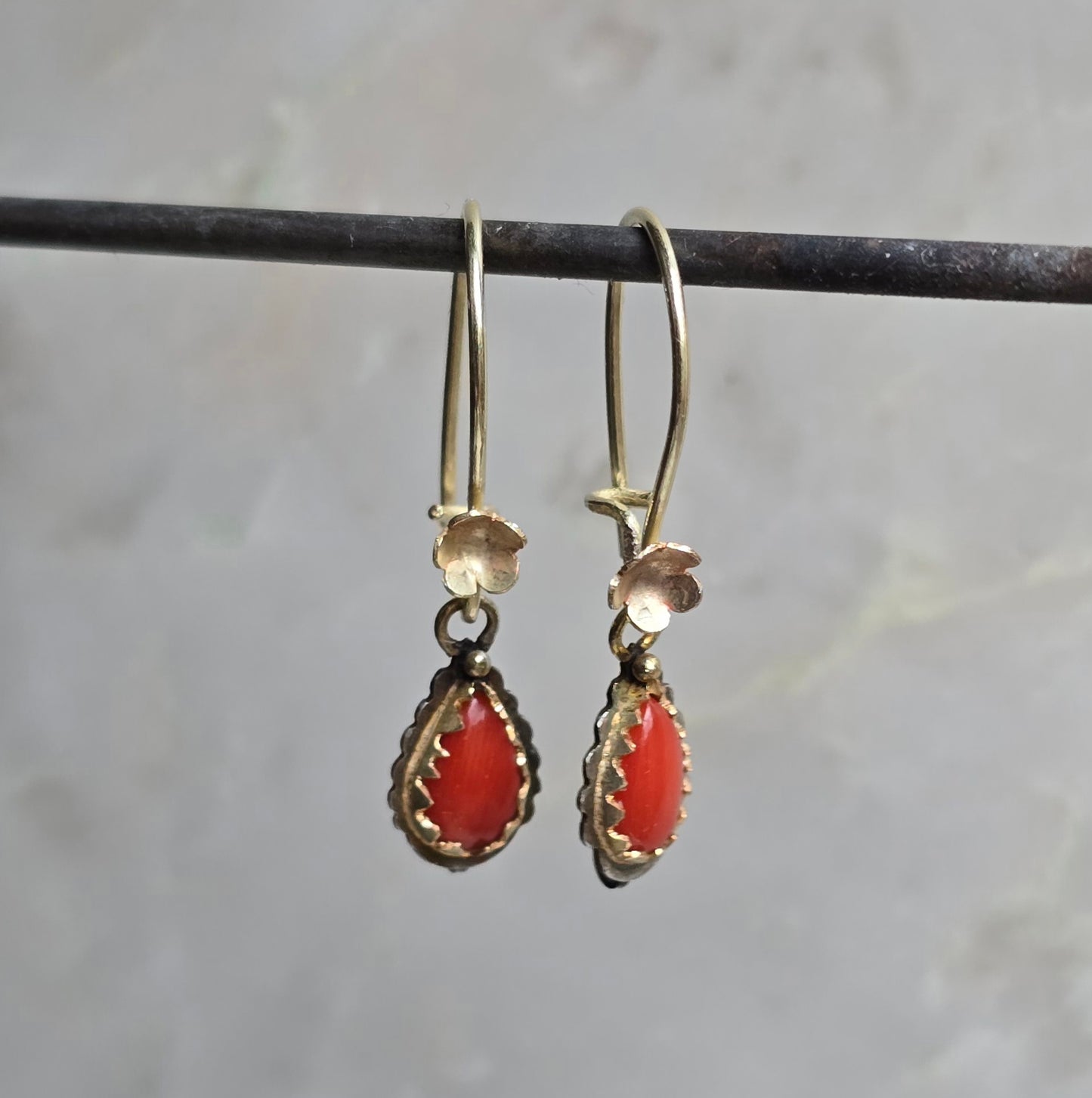 Clementine Transformable Silver and Gold Coral and Pearl Earrings