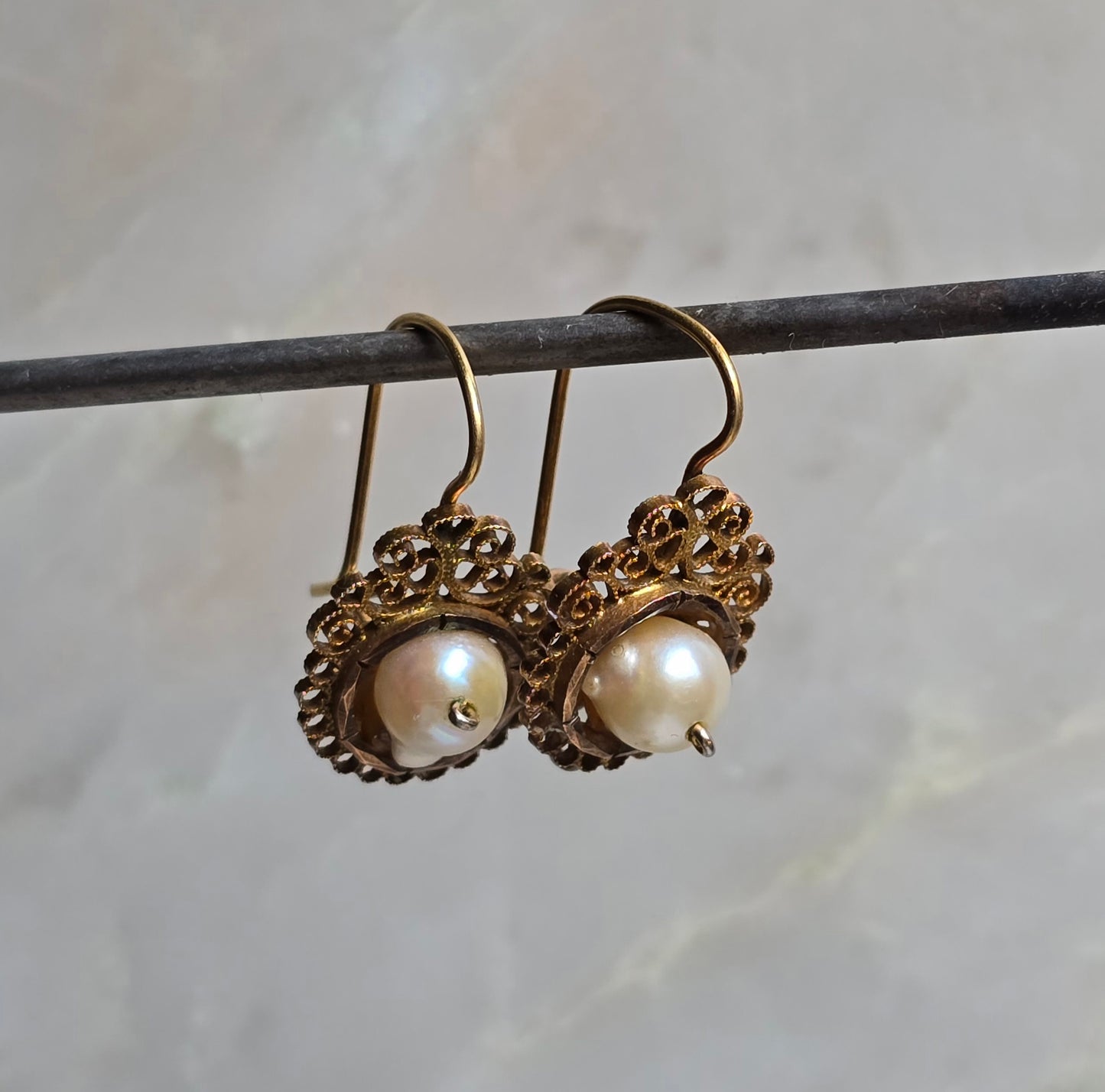 Antique Victorian Natural Pearl Day-To-Night Earrings