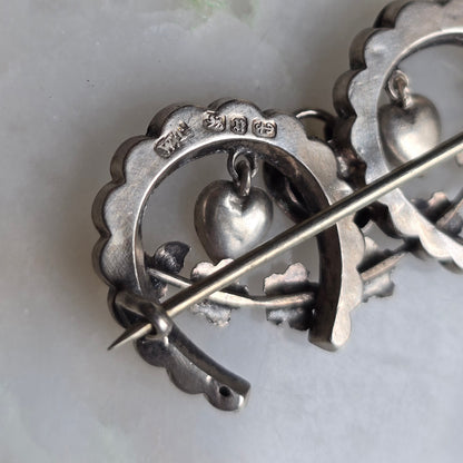 Antique Victorian Double Horseshoe Sweetheart Pin