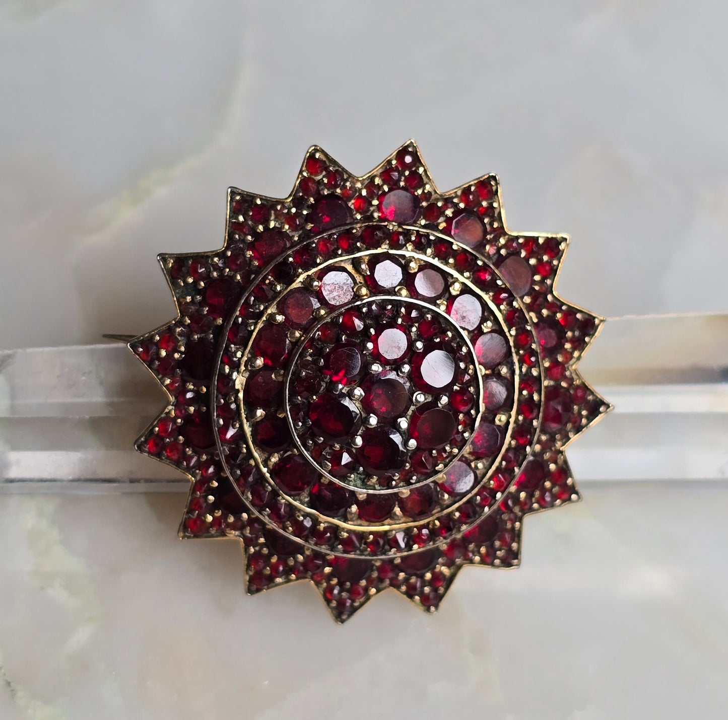 Antique Victorian Bohemian Garnet Pin/Pendant