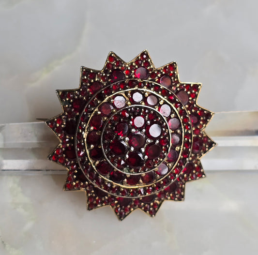 Antique Victorian Bohemian Garnet Pin/Pendant