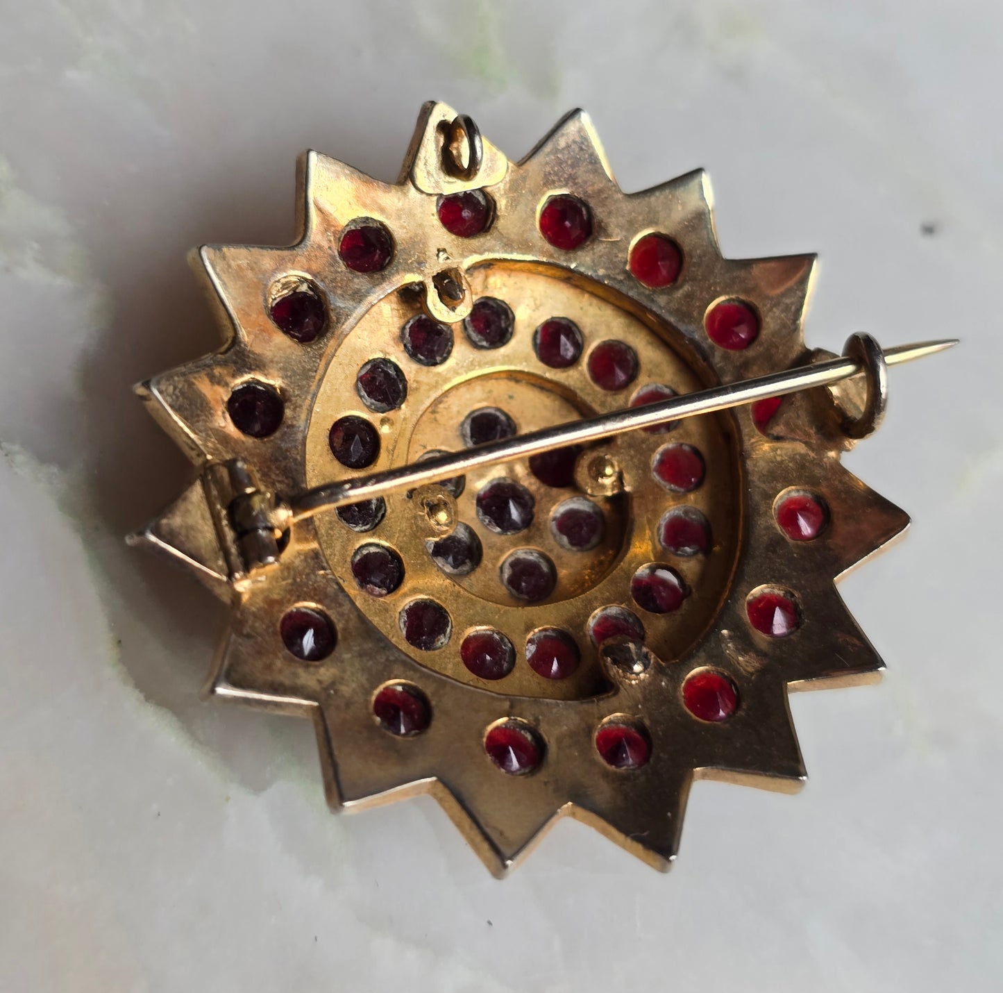 Antique Victorian Bohemian Garnet Pin/Pendant