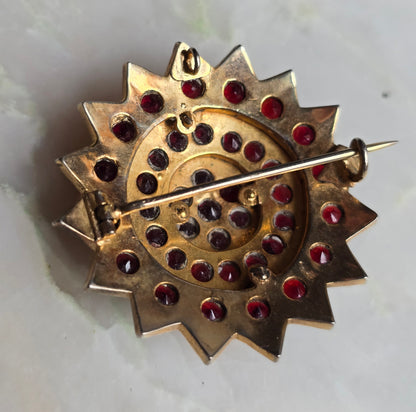 Antique Victorian Bohemian Garnet Pin/Pendant