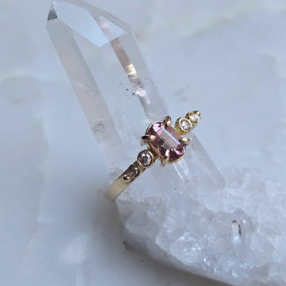 Chouquette Blush Pink Umbalite Garnet and Diamond Ring