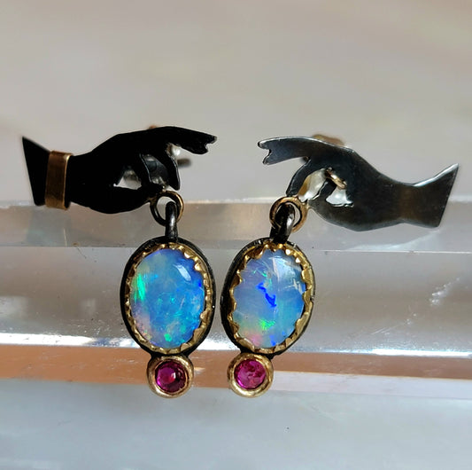 Offering Opal and Ruby Earrings