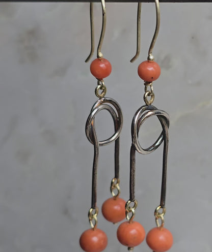 Coral Love Knot Earrings