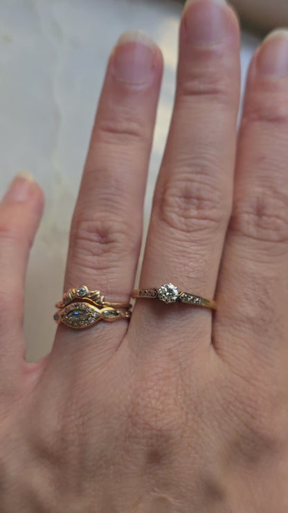 Antique British Deco 18k and Platinum Diamond Solitaire Ring