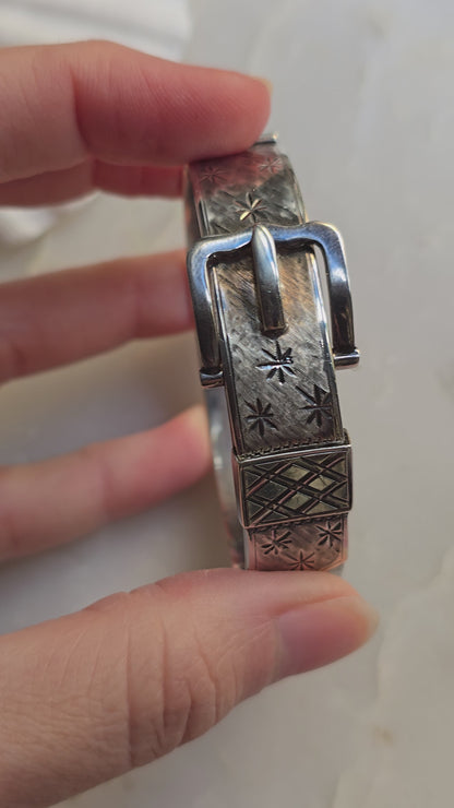 Vintage Victorian Revival Buckle Bangle Bracelet