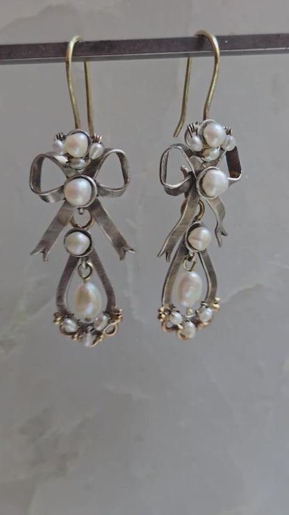 Adelaide Transformable Gold and Silver Pearl Earrings
