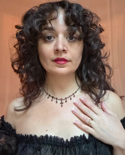Antique Late Victorian/Edwardian Bohemian Garnet Necklace