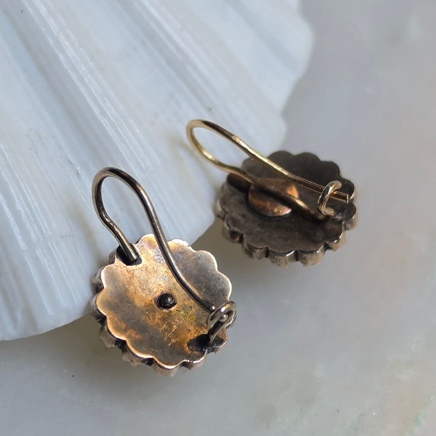 Antique Victorian Bohemian Garnet Earrings and Pin Demi Parure
