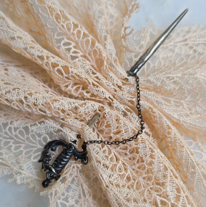 Antique Edwardian Sterling Silver Sword Jabot Pin