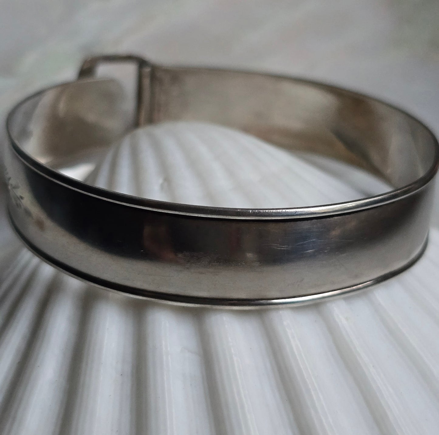 Vintage Victorian Revival Silver Buckle Bracelet