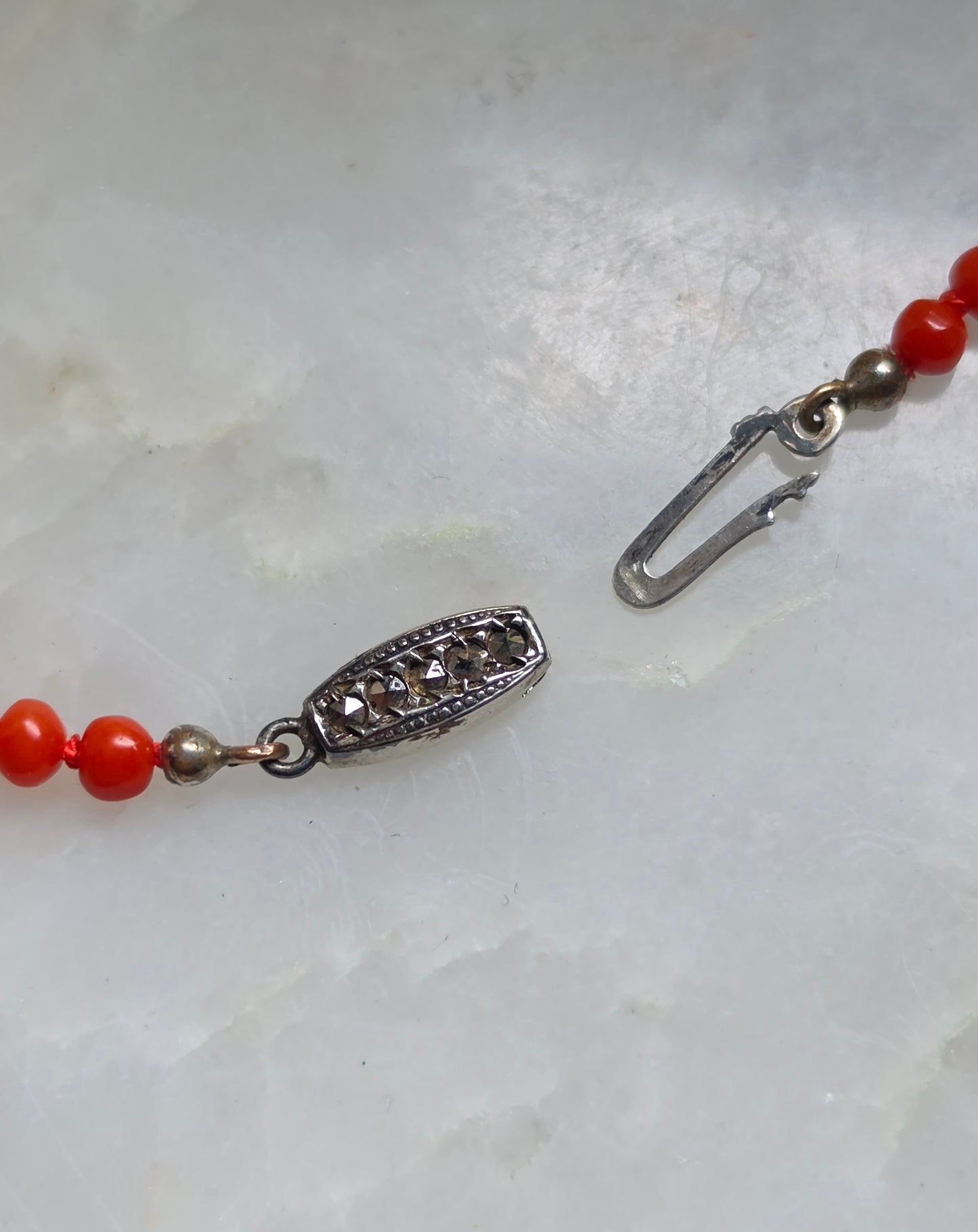 Antique Edwardian Red Mediterranean Coral Graduated Bead Necklace