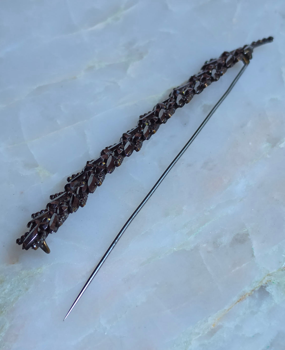 Antique Georgian/Victorian Cut Steel Wheat Sheaf Pin