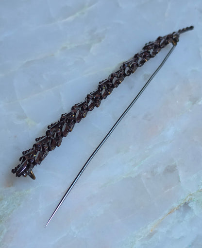 Antique Georgian/Victorian Cut Steel Wheat Sheaf Pin