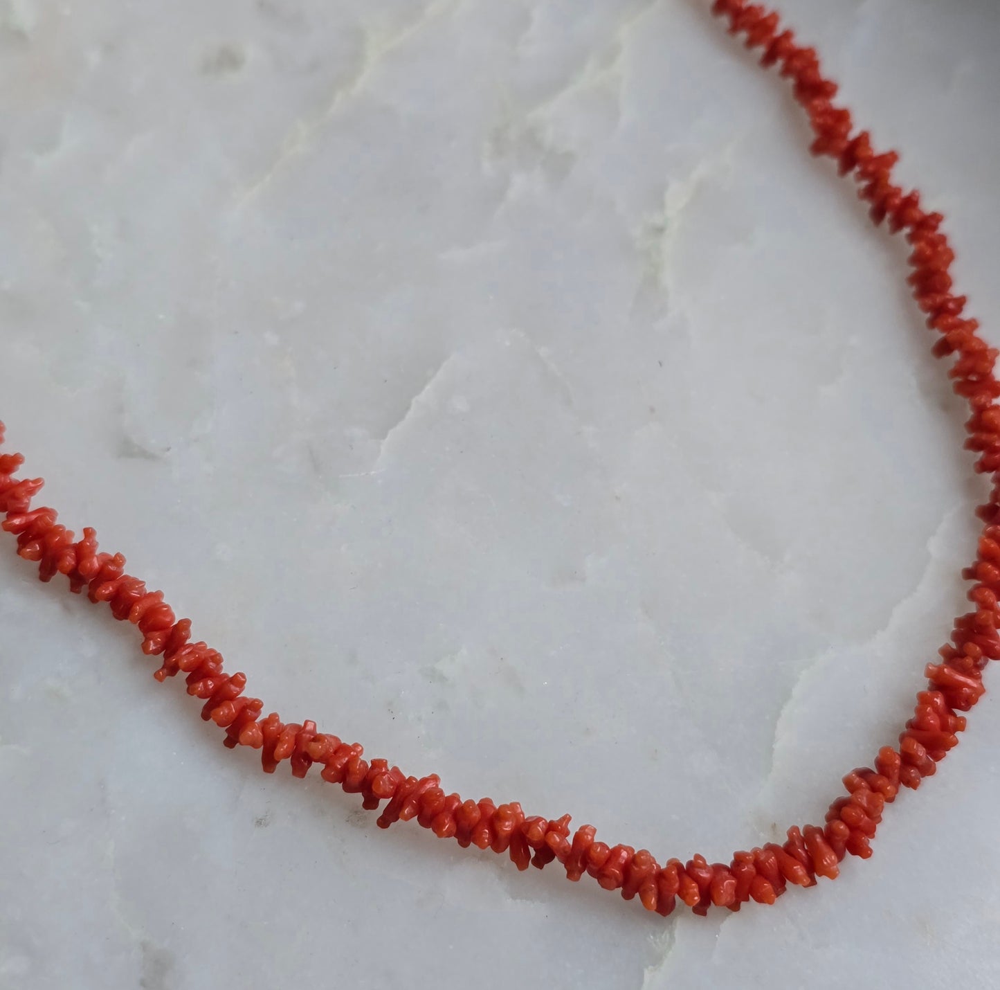 Antique Georgian "Rolling Pin" Carved Coral Necklace