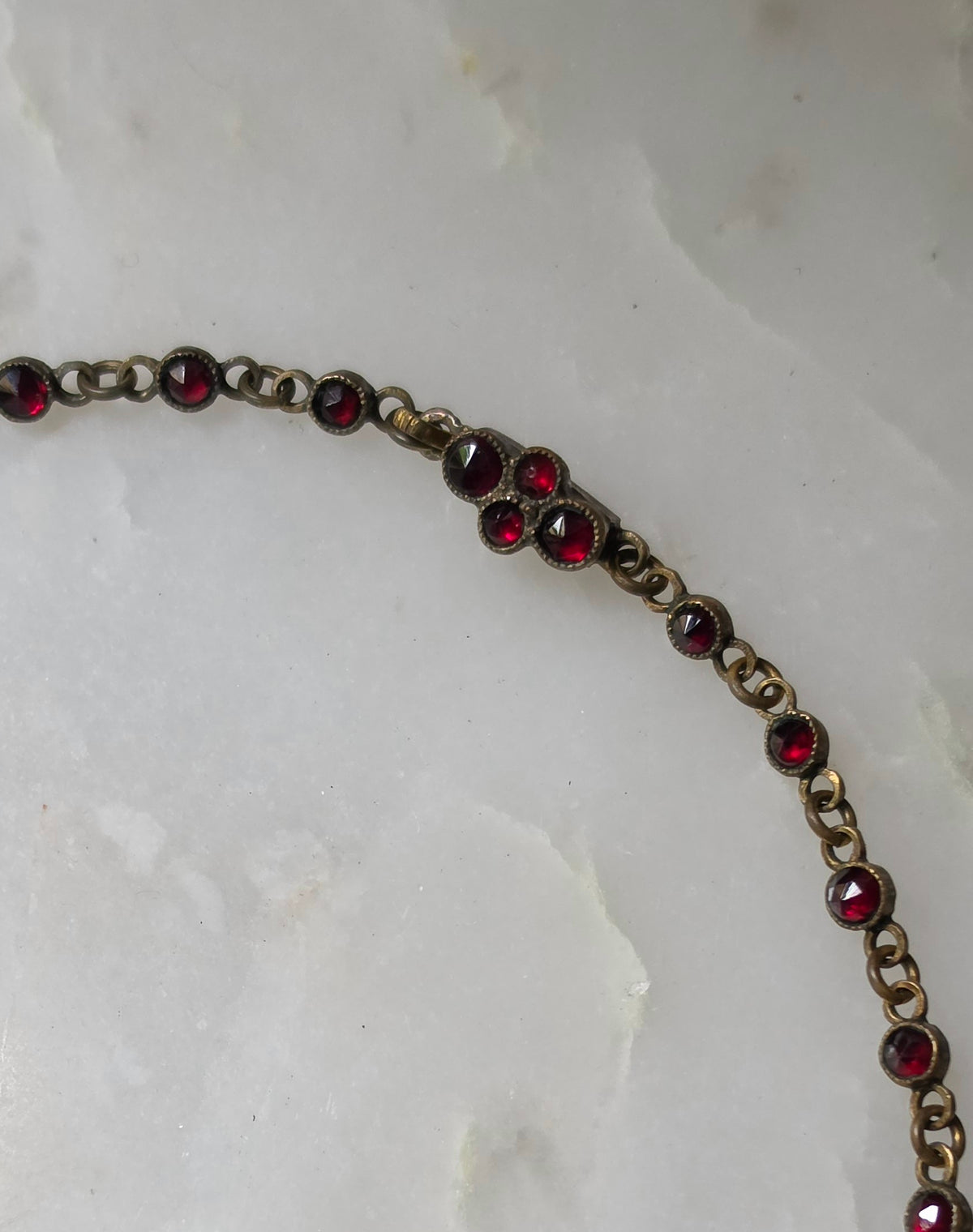Antique Late Victorian/Edwardian Bohemian Garnet Necklace