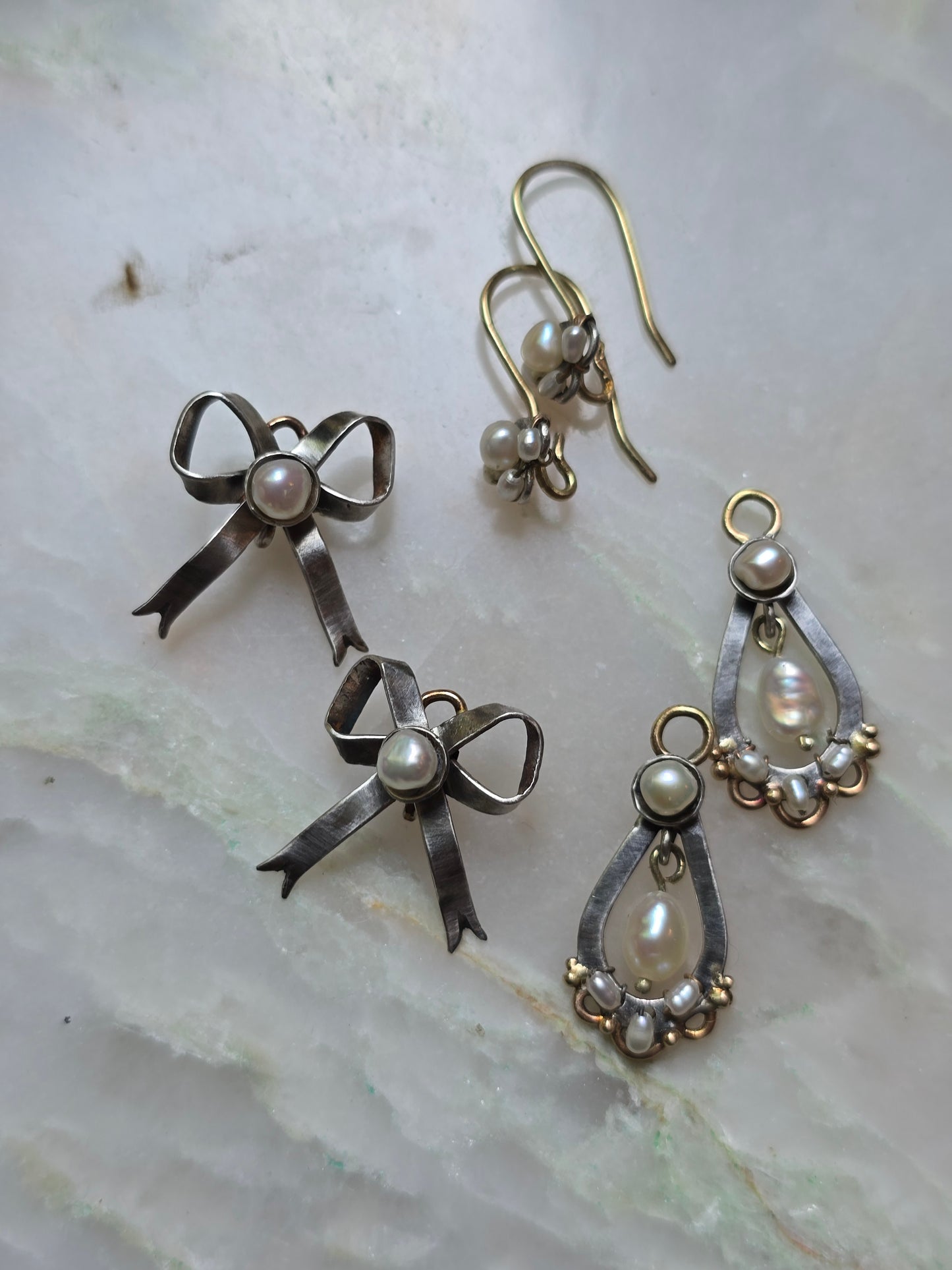 Adelaide Transformable Gold and Silver Pearl Earrings