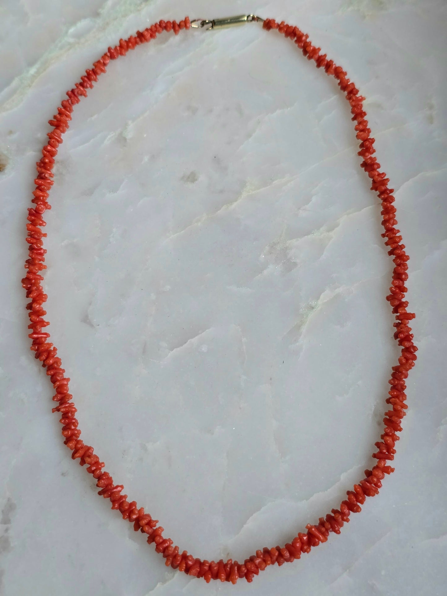 Antique Georgian "Rolling Pin" Carved Coral Necklace