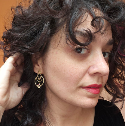 Etruscan Revival Crescent Earrings