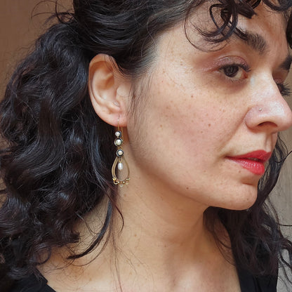 Eleonore Transformable Gold and Silver Pearl Earrings